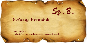 Szécsy Benedek névjegykártya