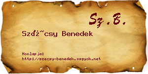 Szécsy Benedek névjegykártya